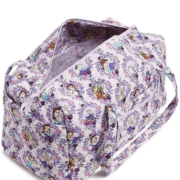 Vera Bradley x Disney Belle Floral Large Travel Duffel Bag NWT and strap - Picture 9 of 9